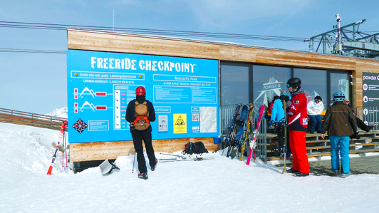 FreerideCheckpoint im Corporate Design des Skigebiets Sölden