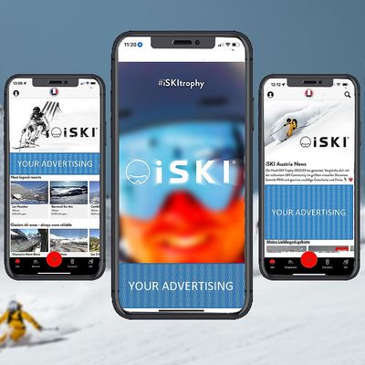 Digitale Werbebanner auf der iSki App