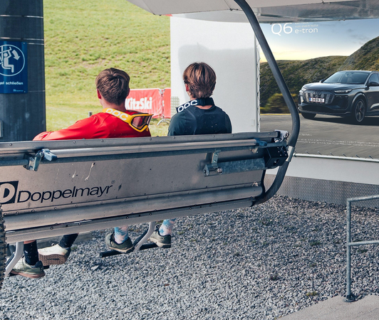 Megaboard with Audi summer theme in the KitzSki ski area, Kitzbühel