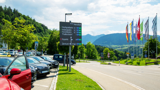 Parkleitsystem als LED Videowall in der Sommerbergregion Oberstaufen